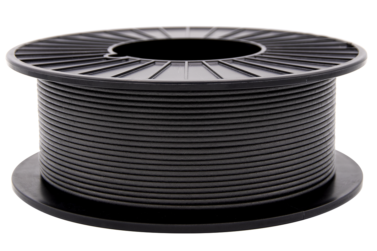 Black LumaFuse PA 4035 CF Additive Filament on a spool